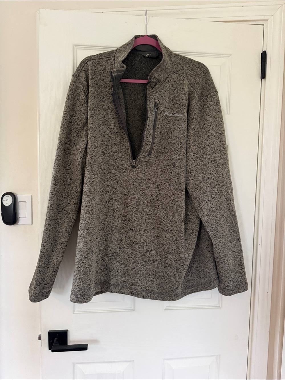 Eddie Bauer Men's Heathered Gray Zip-Up Sweater